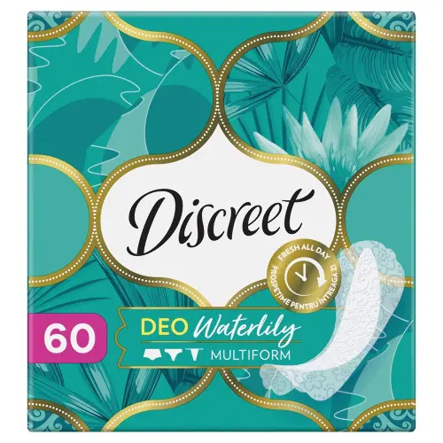 DISCREET Жен.гигиенич.прокладки на каждый день Deo Water Lily Multiform Trio 60шт