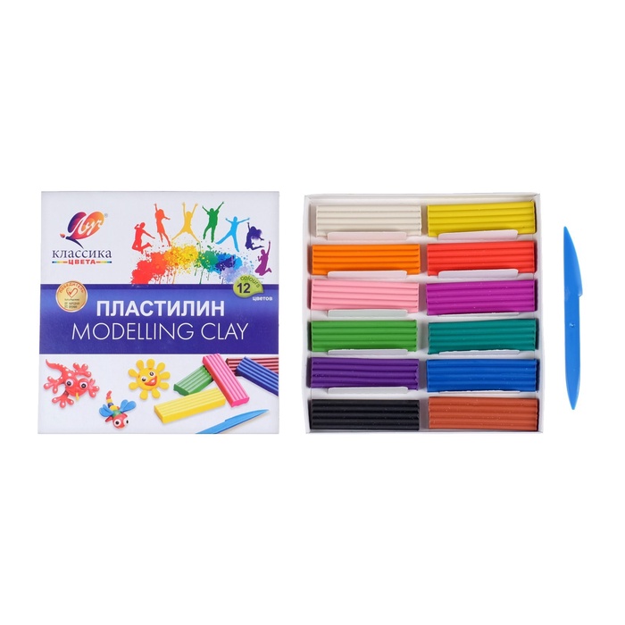 Пластилин 12цв 240г Луч "Классика" 1026948