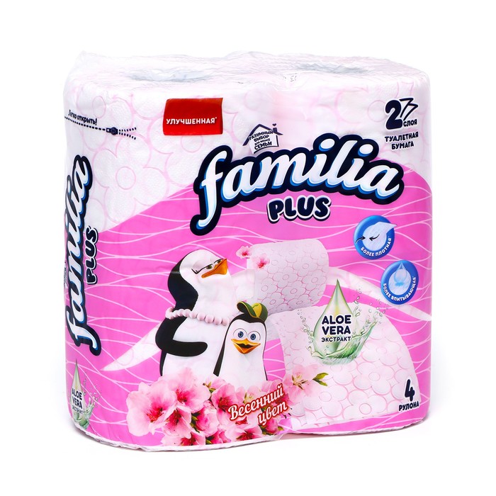 Бумага туалетная Familia PLUS 2-х сл, Весенний  Цвет*4
