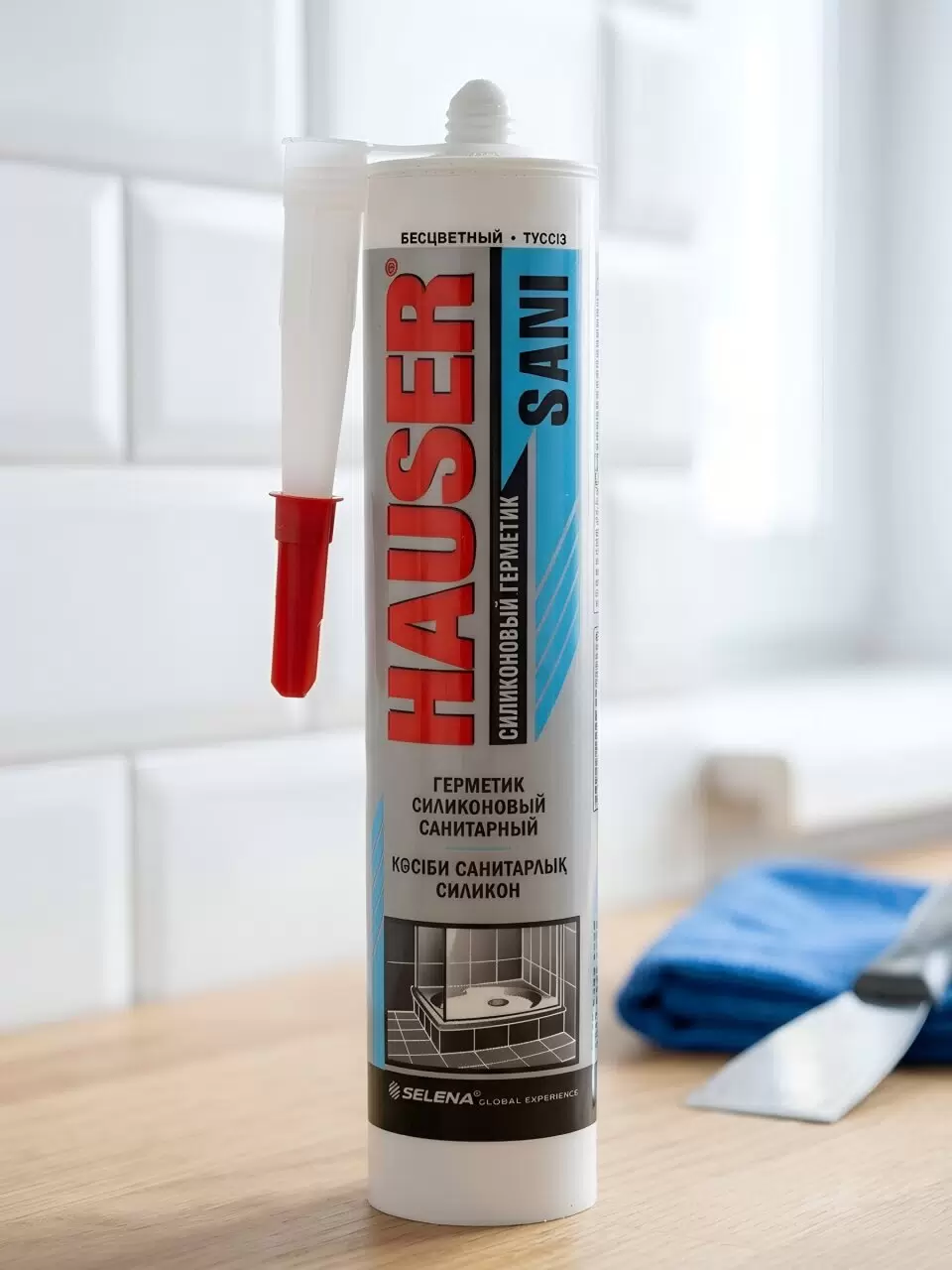Герметик силикон бесцв HAUSER SANI 260мл санитарный (24) 48766