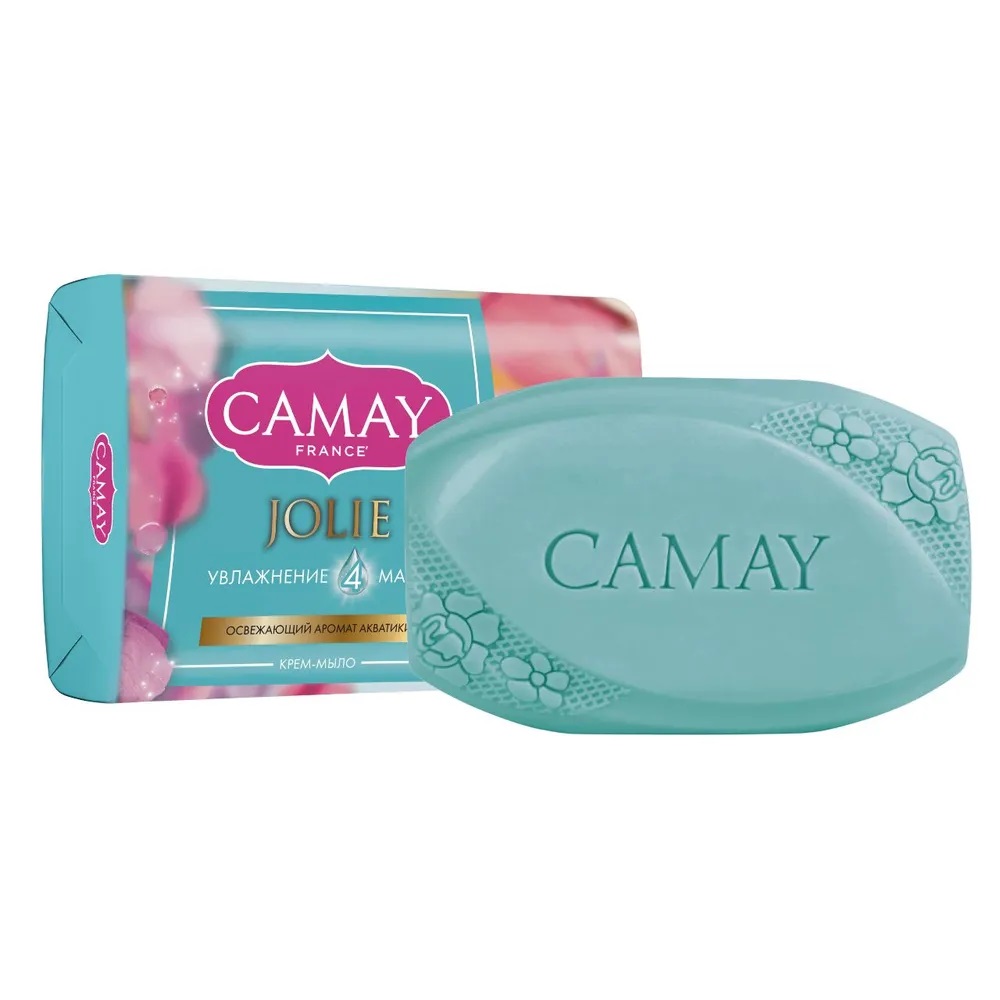 Туалет. мыло тв. Camay 85гр (Крем) Jolie Увлажнение 4 масел с ароматом акватики