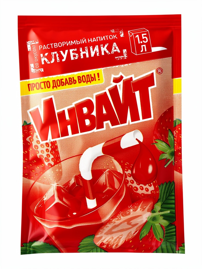 Растворимый напиток ИНВАЙТ Клубника 12г 11068696