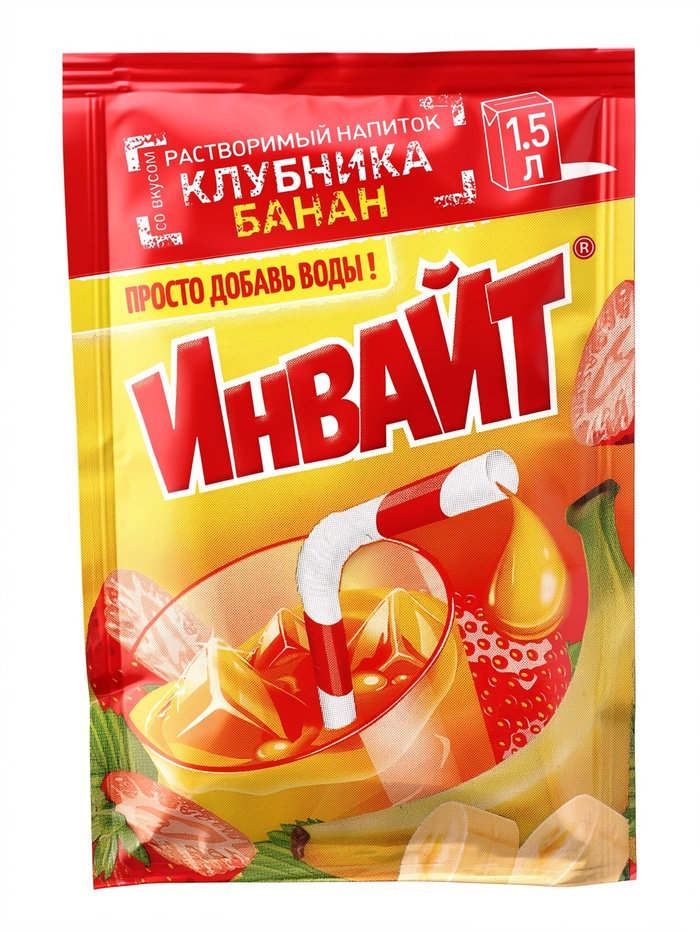 Растворимый напиток ИНВАЙТ Клубника-Банан 12г 11068697