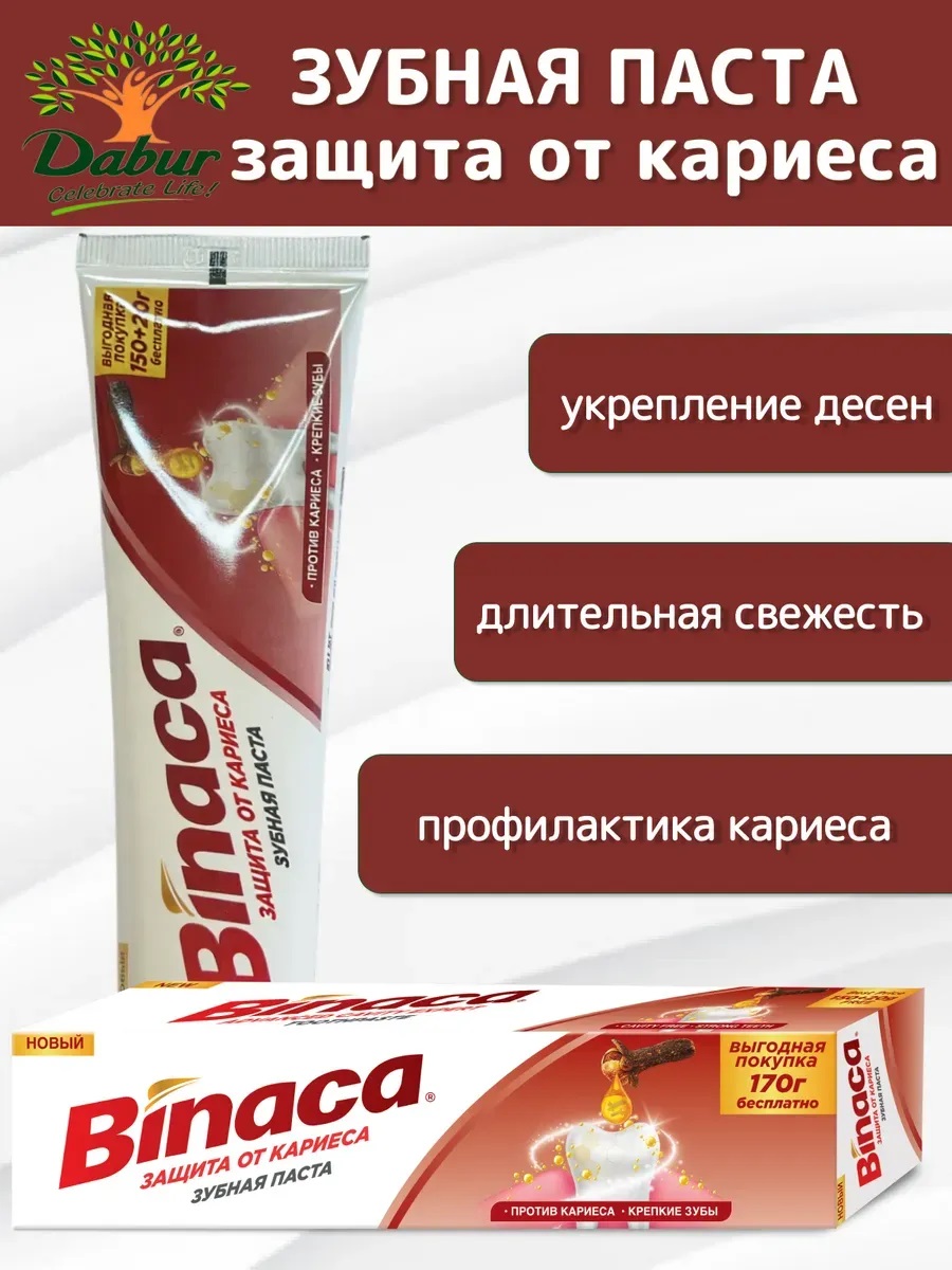 BINACA Advanced зубная паста Cavity Expert защита от кариеса 150+20гр 1/72