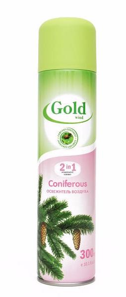 Освежитель воздуха Gold Wind 300мл Хвойный 1/12 02.04.365.06