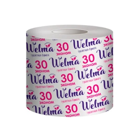 Туалетная бумага  WELMA Эконом однослойная с втулкой 30м 1/48