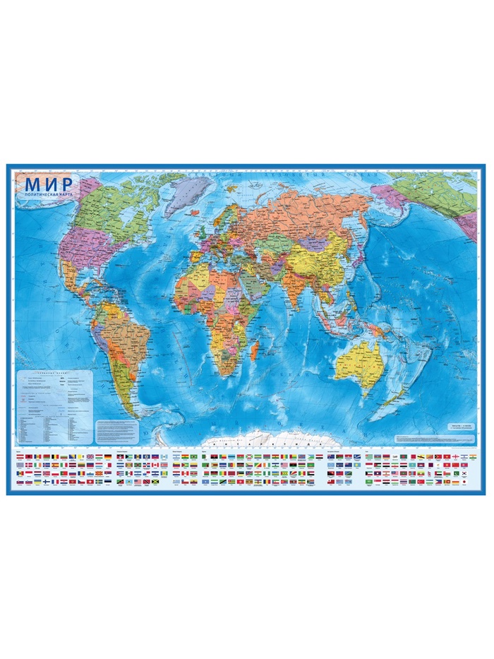 Карта Мира Политическая, 101*70см, М 1:32 млн., настенная, лам.карт. КН040 1342509