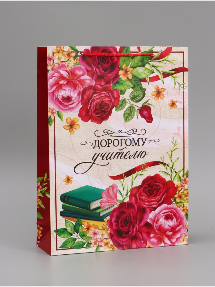 Пакет ламинированный «Дорогому Учителю», L 28*38*9 см      9495857