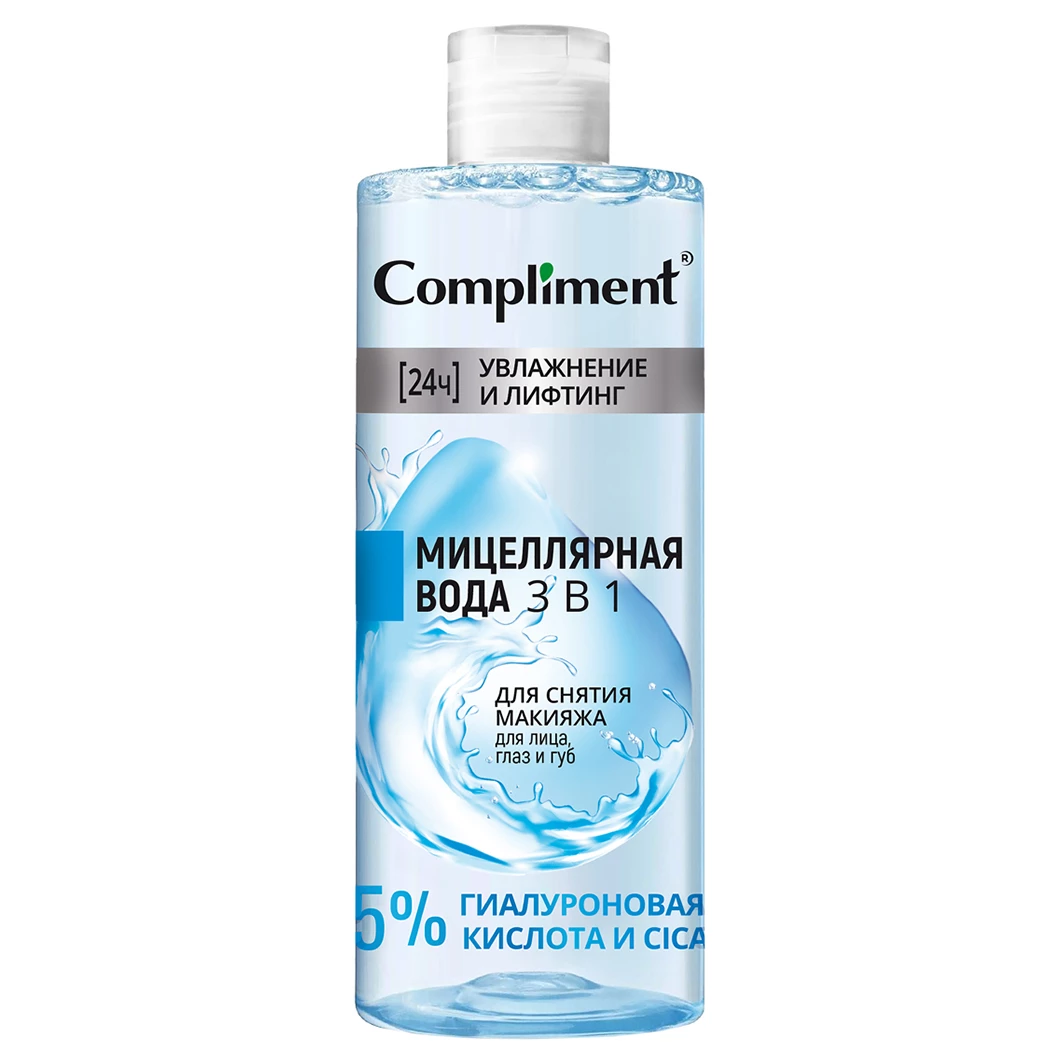 Compliment Мицеллярная вода д/лица/глаз/губ 400мл Увлажнение и лифтинг 3в1 /12