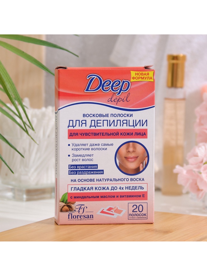 Флоресан Ф-432 Deep depil Восковые полоски д/депиляции чувствительной кожи лица (20 полосок)/20