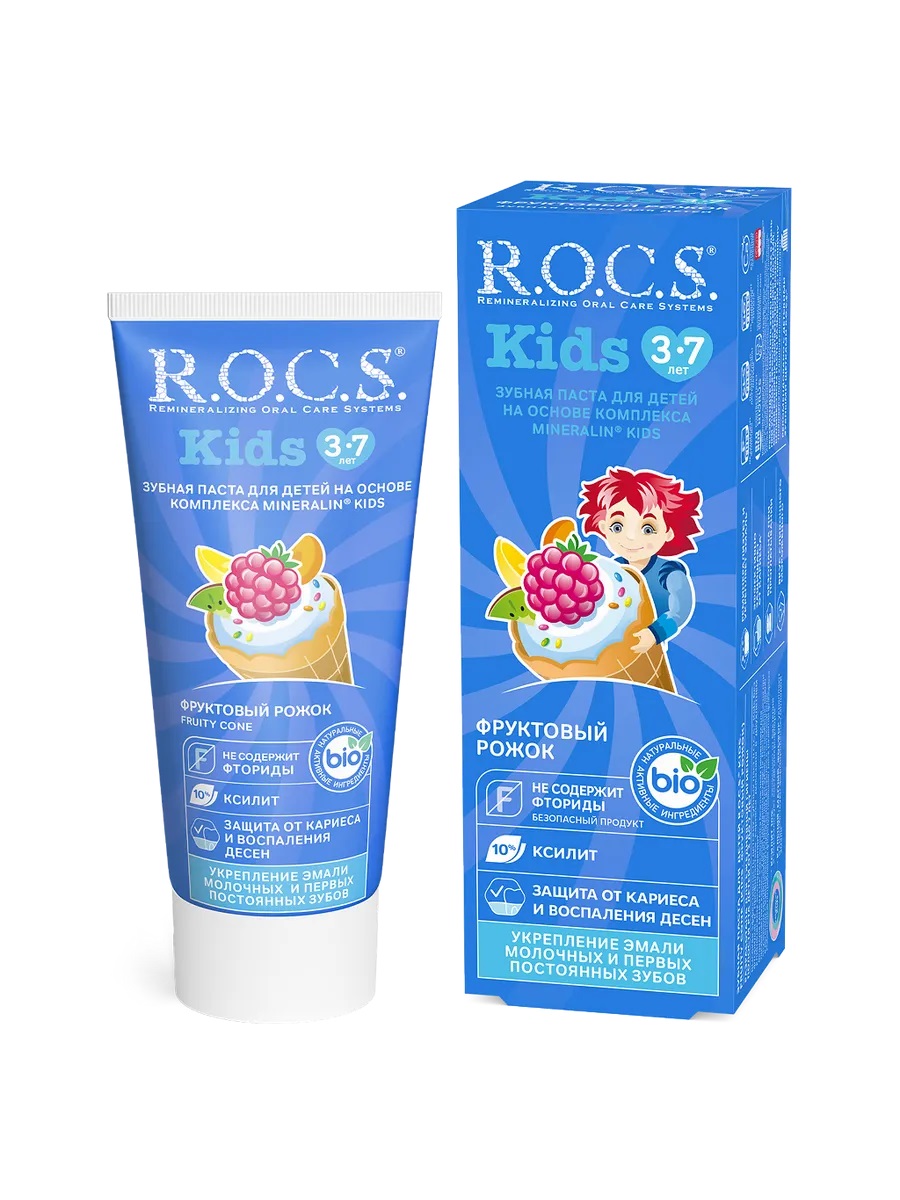 З/паста дет. R.O.C.S Kids 45 г Фруктовый рожок, 3-7 лет NEW