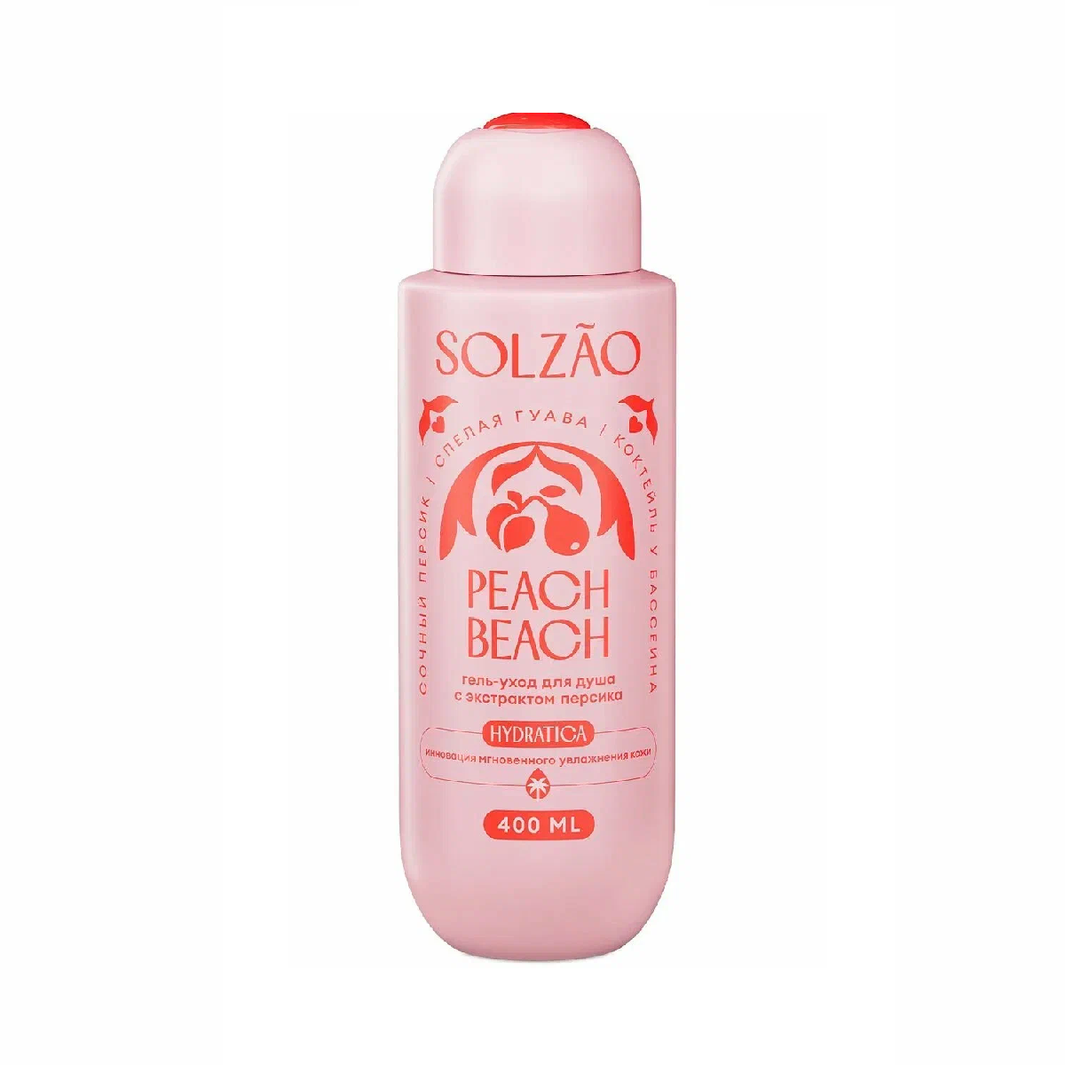 Гель-уход д/душа жен. Solzao 400мл Peach Beach