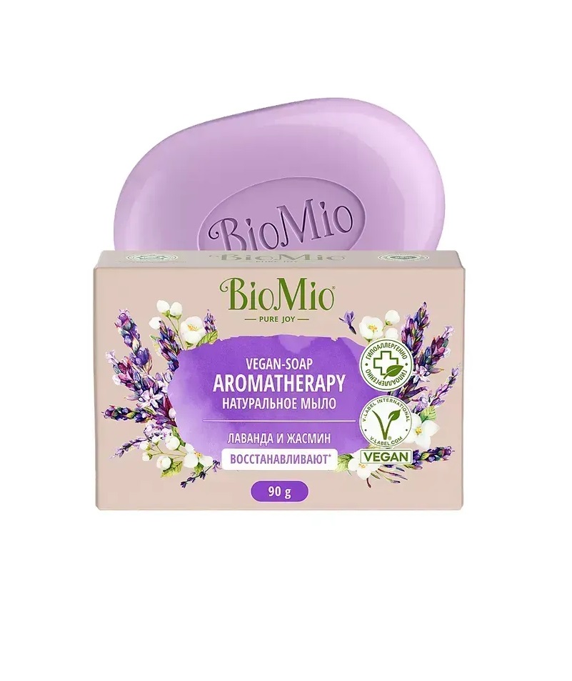 Мыло туалет. тв. Bio-Mio  90гр BIO-SOAP Лаванда и жасмин, натуральное