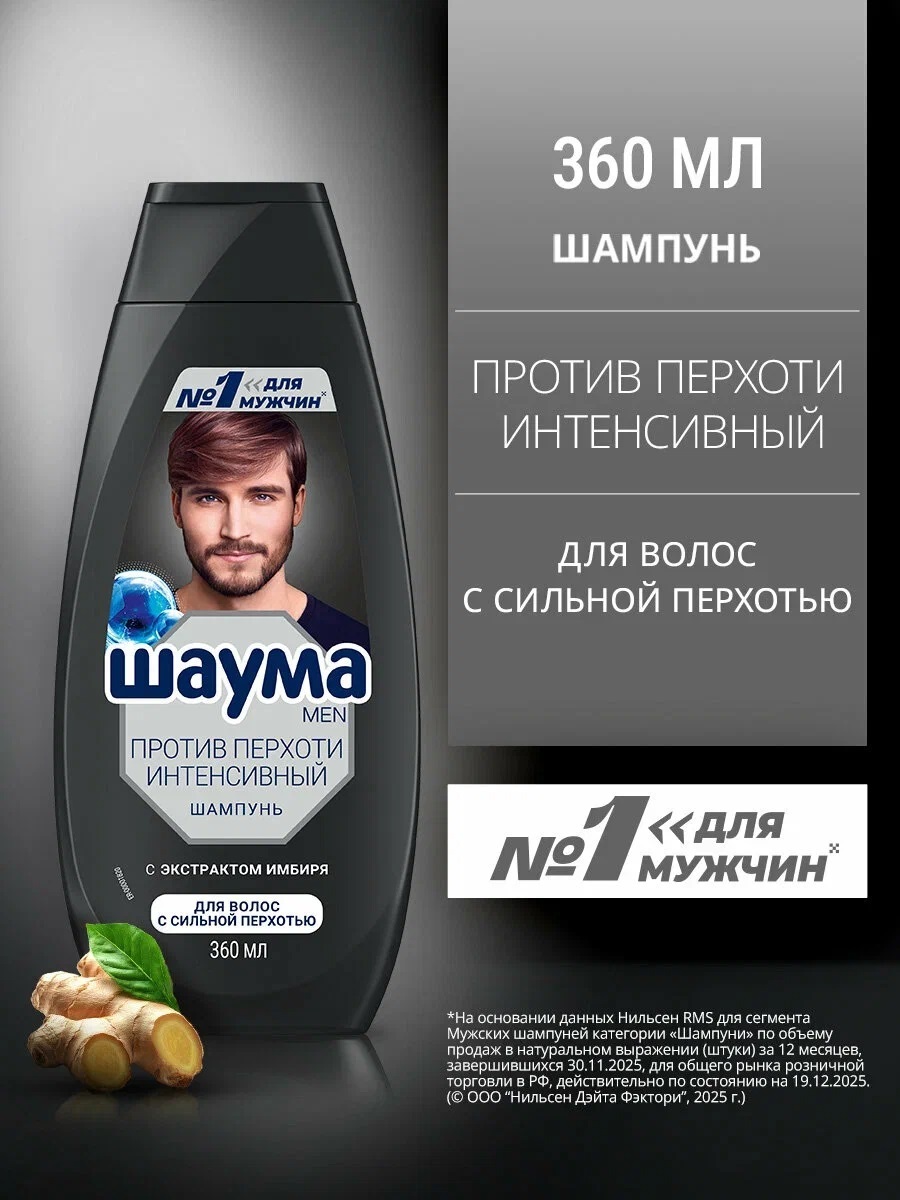 SCHAUMA Men Шампунь 360мл От перхоти Интенсивный