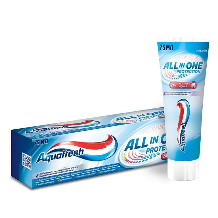 Аквафреш Зубная паста 75мл All-in-One Protection/12