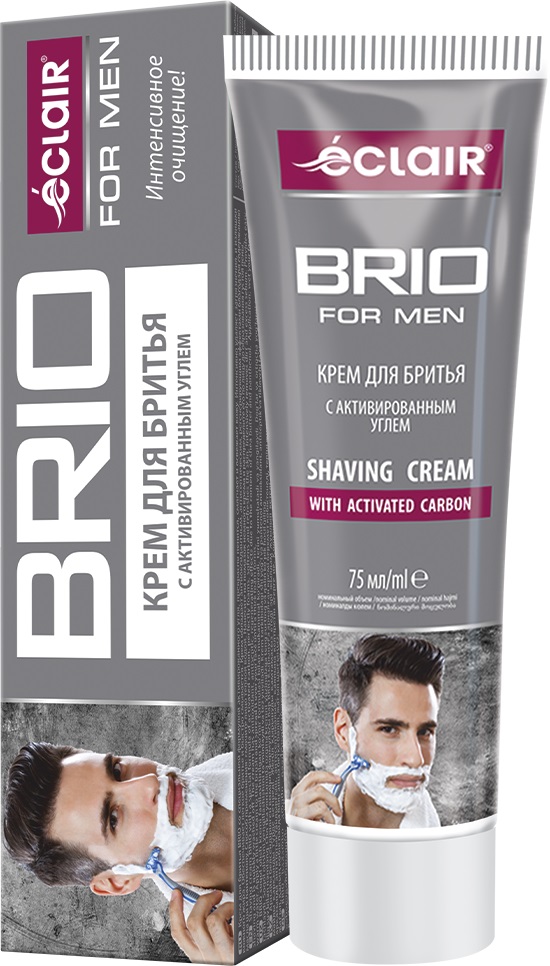 BRIO MEN Крем д/бритья 75мл c активированным углем/24