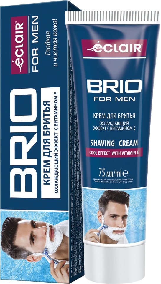 BRIO MEN Крем д/бритья 75мл охлаждающий эффект с витамином Е/24