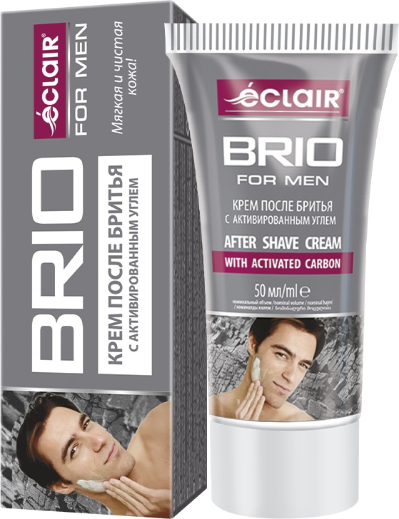 BRIO MEN Крем п/бритья 50мл c активированным углем/24