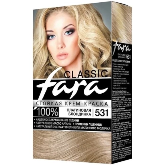 FARA Classic Крем-краска для волос 531 платиновая блондинка