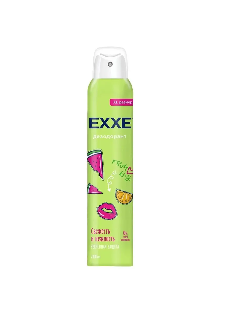 EXXE Дезодорант спрей 200мл Fruit kiss Свежесть и нежность (XL размер)/6