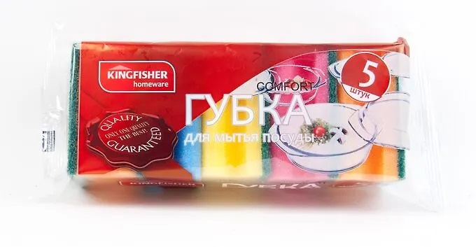 KINGFISHER Губка д/посуды COMFORT 5 шт