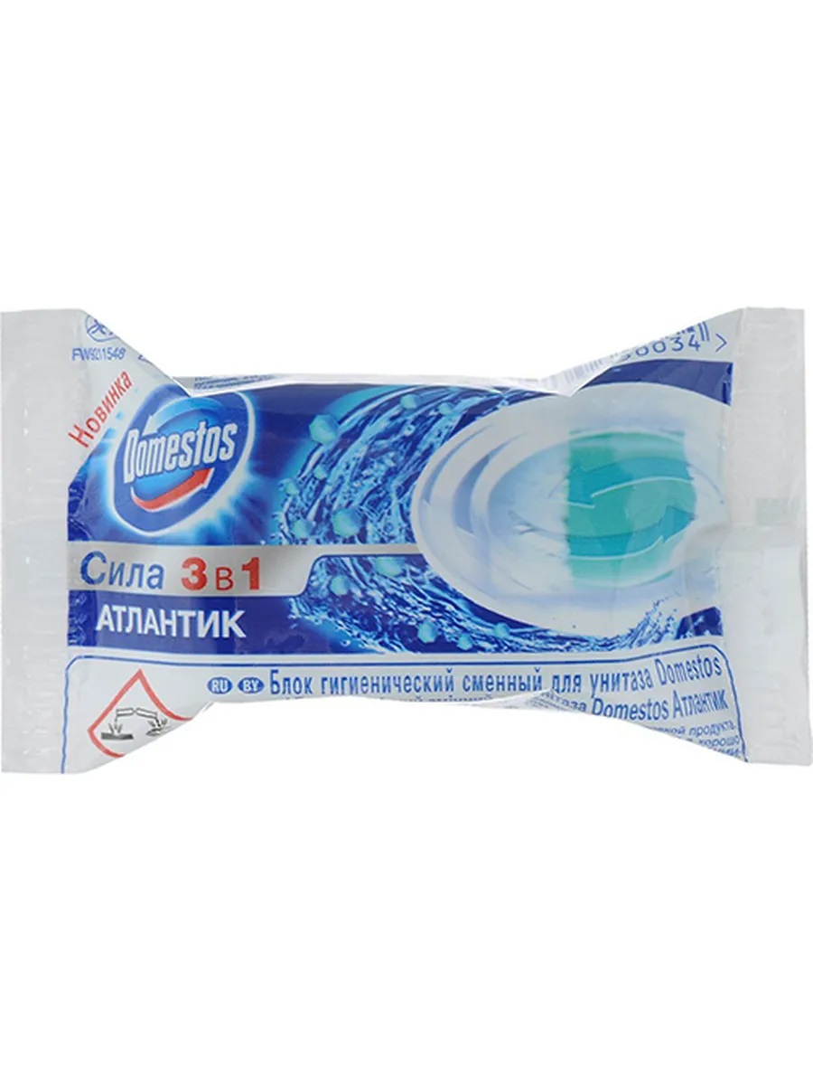 Смен. блок гигиен. д/унитаза Domestos 40г Атлантик
