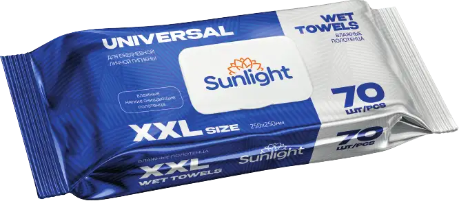 SUNLIGHT Влажные полотенца 70шт XXL Universal(с клапаном)/12