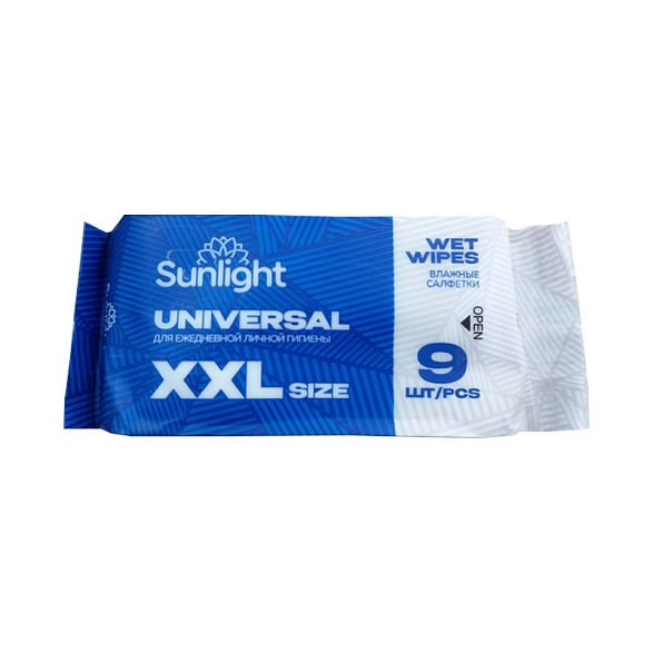 SUNLIGHT Влажные салфетки 9шт/1уп XXL Universal Супер мини /20