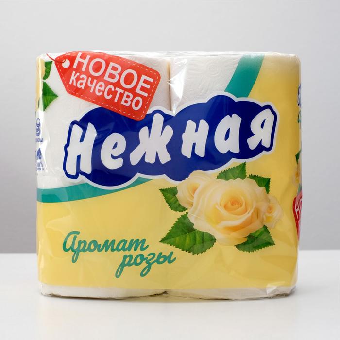 Туалетная бумага Нежная со втулкой  аромат роза 2 сл 4 шт 1101378