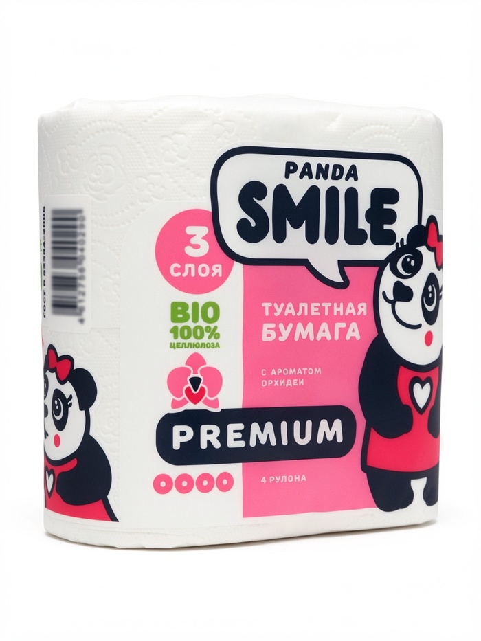 Бумага туалетная «SMILE » 3 слоя 4 рулона Орхидея 11073798