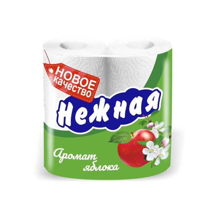 Туалетная бумага «Нежная» Арома яблоко, 4 шт.   1740915