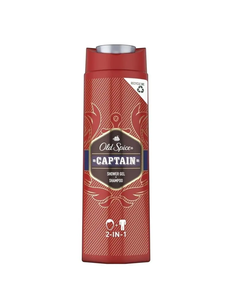 OLD SPICE Гель для душа + шампунь 2в1 Captain 400мл