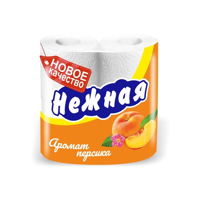 Туалетная бумага Нежная со втулкой цветная аромат персик 2 сл 4 шт 599013