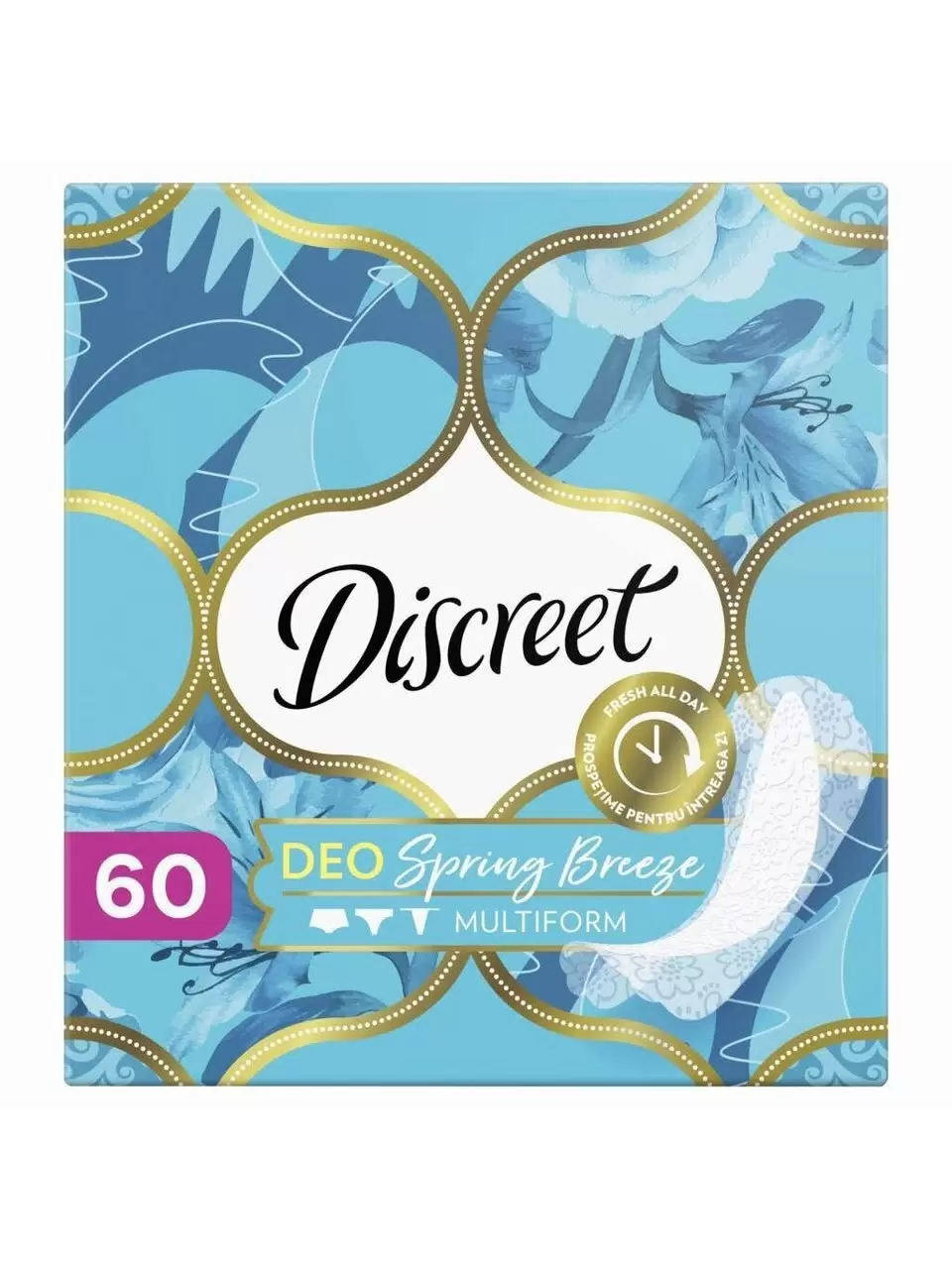 DISCREET Женские гигиенические прокладки на каждый день арома Deo Spring Breeze Multiform Trio 60шт