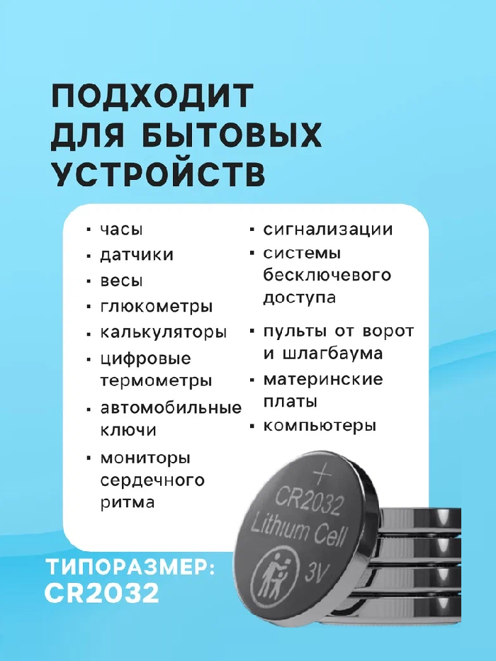 Батарейка литиевая Luazon, CR2032, 1 шт   3005558