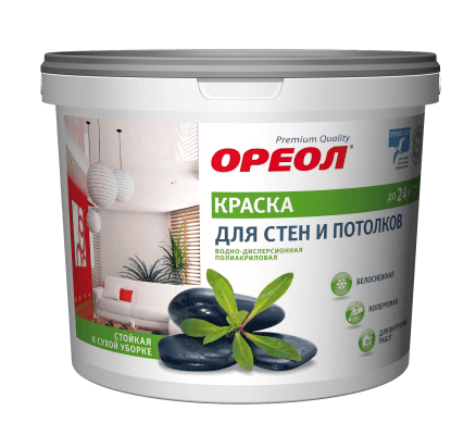 Краска д/потолков 3,0кг ОРЕОЛ ВДАК (4) Эмпилс 7080